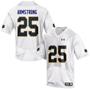 Notre Dame Fighting Irish Men's Jafar Armstrong #25 White Under Armour Authentic Stitched College NCAA Football Jersey GUY3299FF